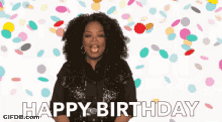 Happy Oprah Winfrey Celebrating And Singing Happy Birthday GIF