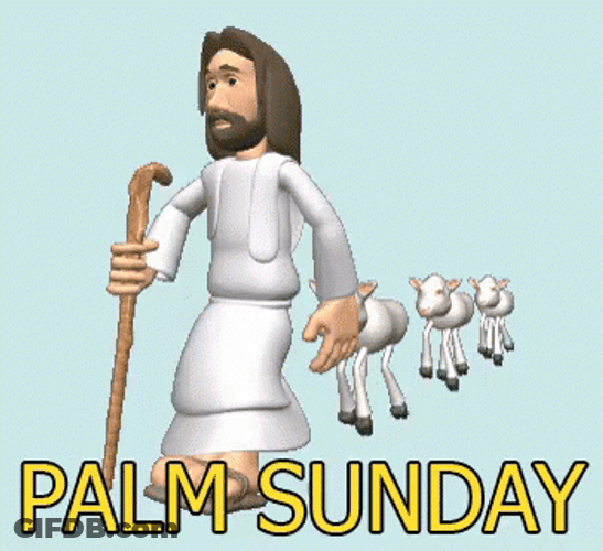 Happy Palm Sunday Jesus Sheep GIF