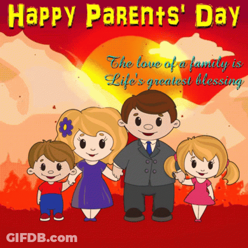Happy Parents Day Cartoon Family GIF