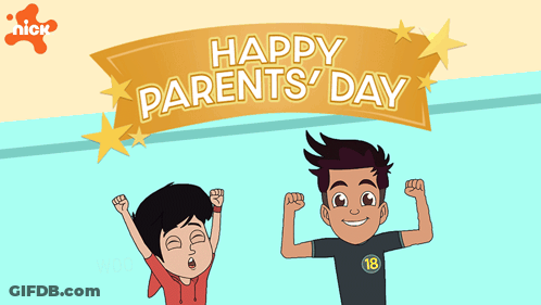 Happy Parents Day Poster With Two Boys GIF