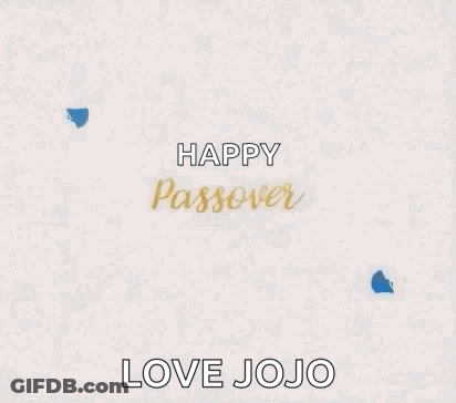 Happy Passover Card Blue Star Flowers GIF