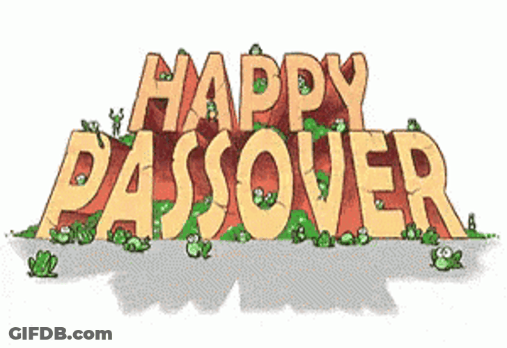 Happy Passover Green Frogs Jumping GIF