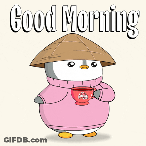 Happy Penguin Drinks Espresso GIF