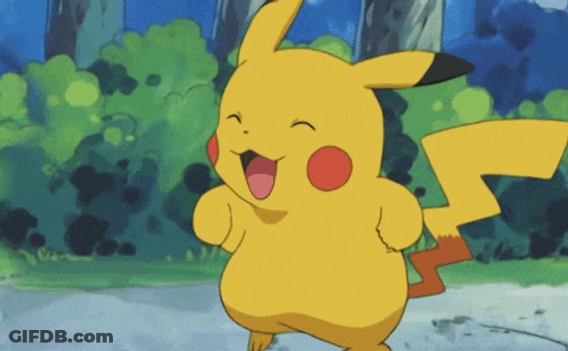 Happy Pikachu Hopping GIF