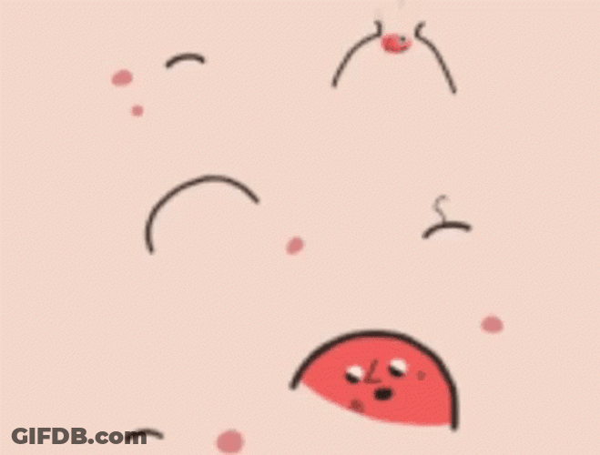 Happy Pimple Popping Animation GIF