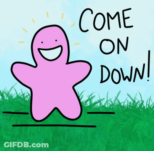 Happy Pink Figure Come On Invite GIF