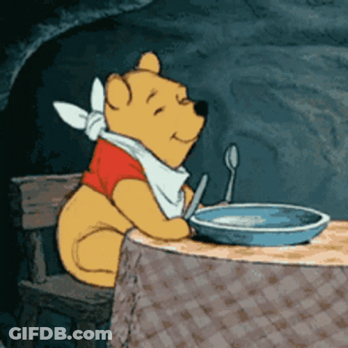 Happy Pooh Dancing Starving GIF