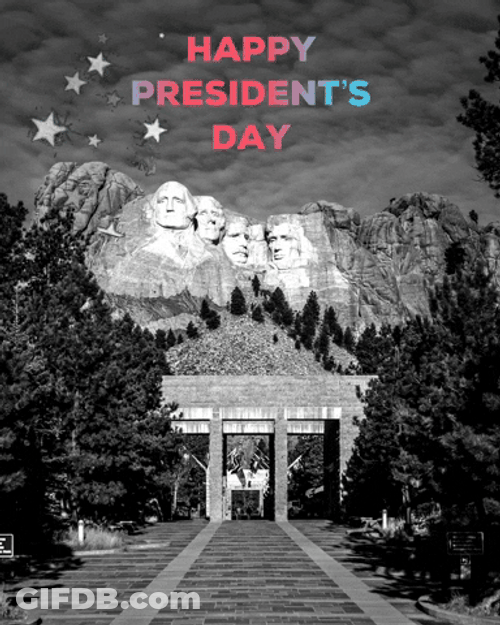 Happy Presidents Day Statue GIF
