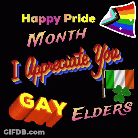 Happy Pride Month Gay Elders Greeting GIF