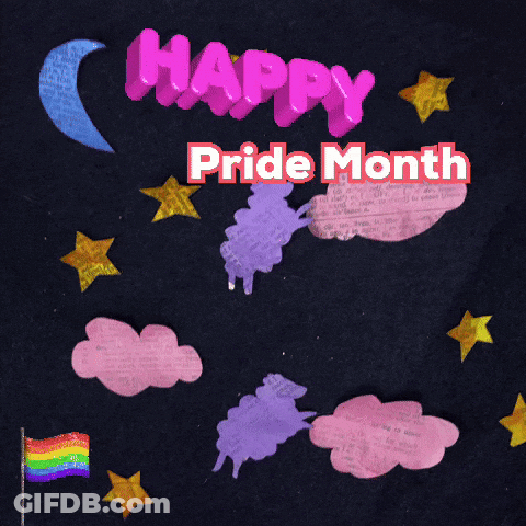 Happy Pride Month Poster With Moon And Stars GIF