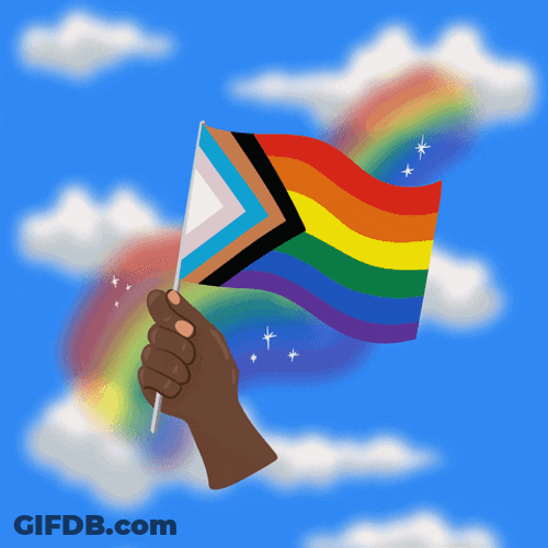 Happy Pride Month Raising Flag GIF