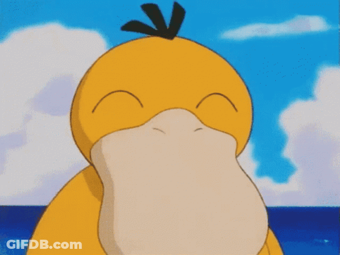 Happy Psyduck Nodding GIF