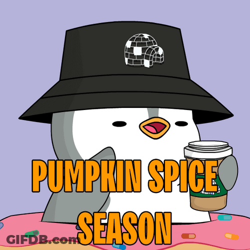 Happy Pudgy Penguin Holding Psl GIF