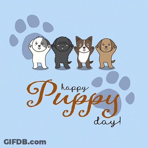 Happy Puppy Day Greeting Card GIF