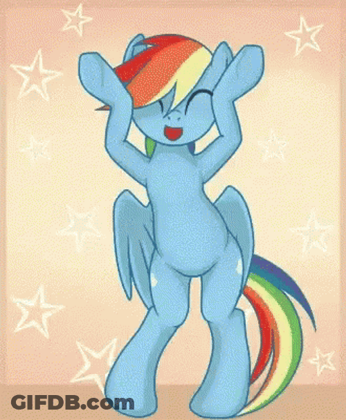 Happy Rainbow Dash Dancing GIF