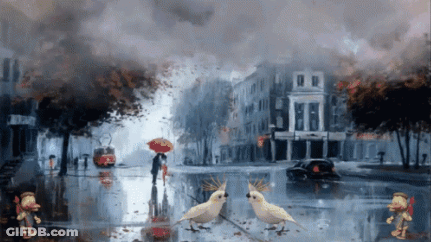 Happy Rainy Sunday Dark Clouds GIF