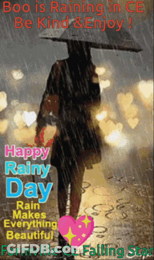 Happy Rainy Sunday Silhouette GIF