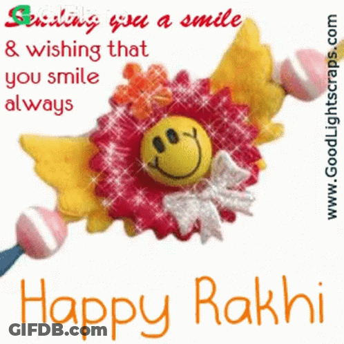 Happy Rakhi Greeting Card With Smiley Face GIF