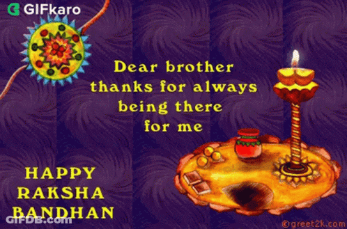 Happy Raksha Bandhan Card Purple Background GIF