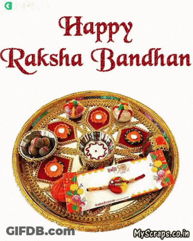 Happy Raksha Bandhan Card With Food Tray GIF