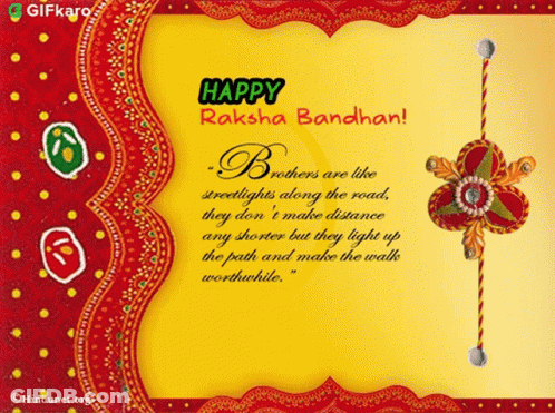 Happy Raksha Bandhan Card With Quote GIF