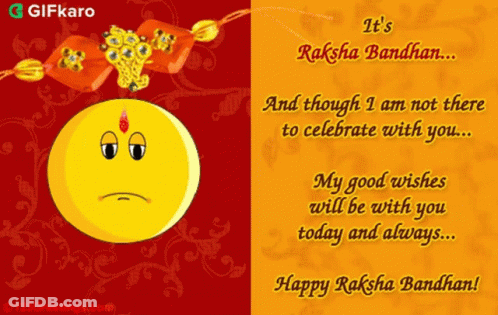 Happy Raksha Bandhan Card With Sad Face GIF