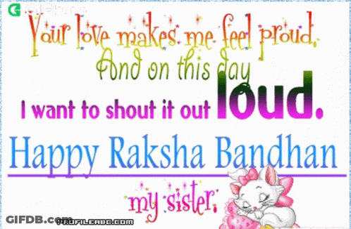 Happy Raksha Bandhan Cat Holding Pillow GIF