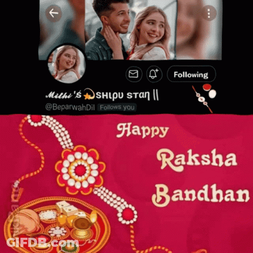 Happy Raksha Bandhan Greeting Card Man And Woman GIF