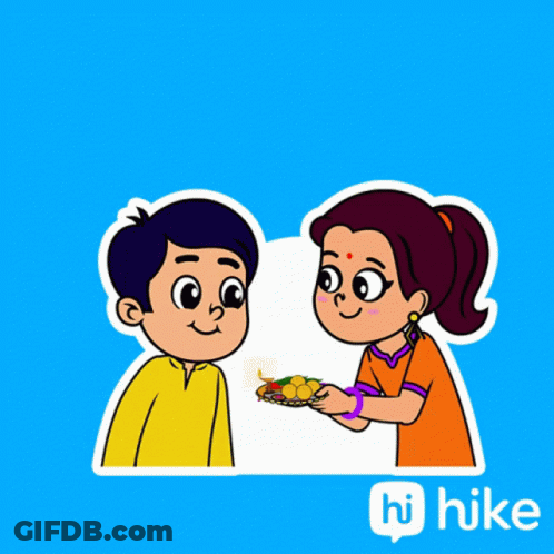 Happy Raksha Bandhan Greeting Card With Flowers GIF