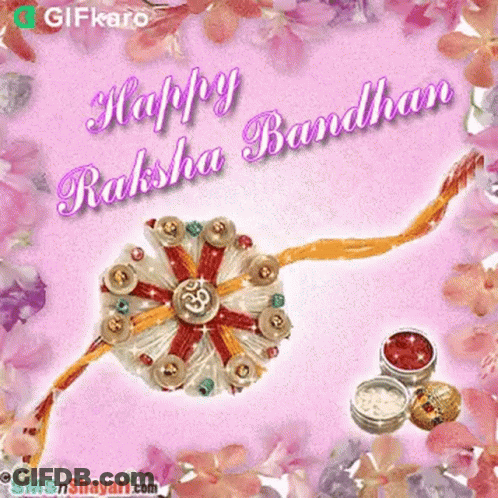 Happy Raksha Bandhan Greeting Card With Rakhi GIF