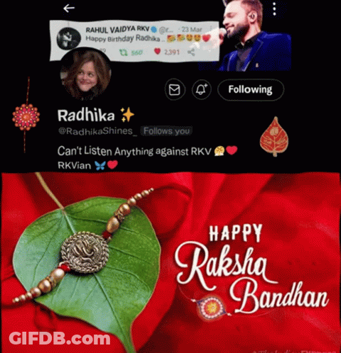 Happy Raksha Bandhan Greeting Leaf With Necklace GIF