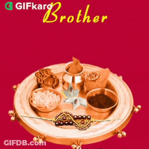 Happy Raksha Bandhan Greeting With Tray Of Food GIF