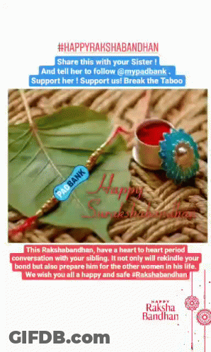 Happy Raksha Bandhan Poster With Bracelet GIF