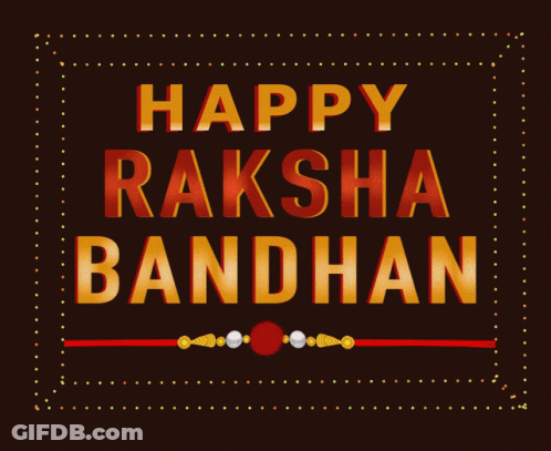 Happy Raksha Bandhan Poster With Red String GIF