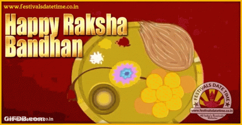 Happy Raksha Bandhan Poster With Tray Of Food GIF