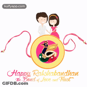 Happy Rakshabandhan Greeting Boy And Girl Holding Hands GIF
