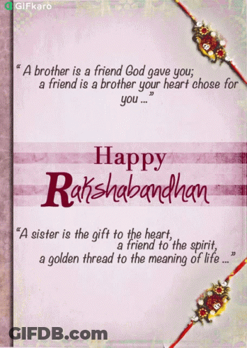 Happy Rakshabandhan Greeting Card With Quote GIF