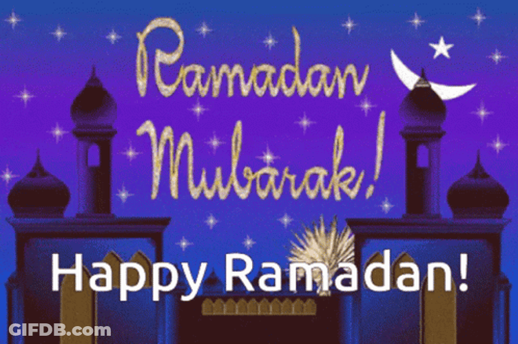 Happy Ramadan Mubarak Firework Greeting Animation GIF