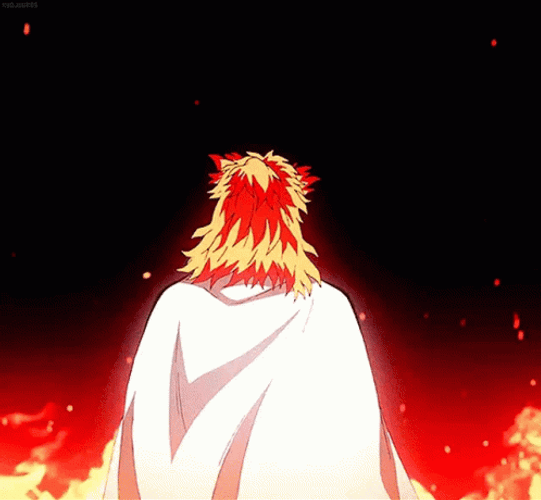 Happy Rengoku Turning Head GIF