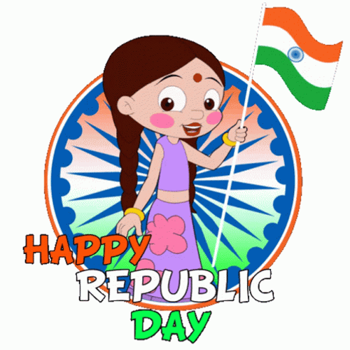 Happy Republic Day Colorful India Chutki GIF