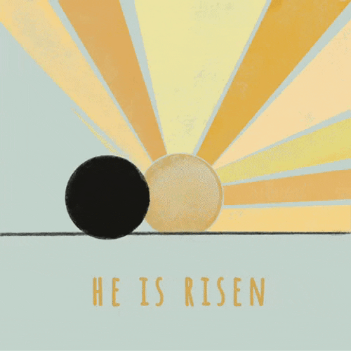 Happy Resurrection Day Sunrise Moving Vector Art GIF