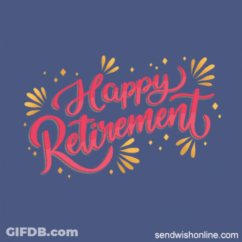Happy Retirement Adorable Text GIF
