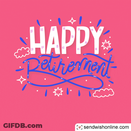 Happy Retirement Colorful Text GIF