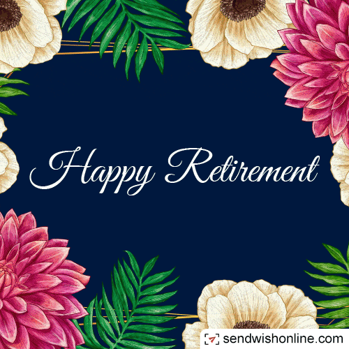 Happy Retirement Floral GIF