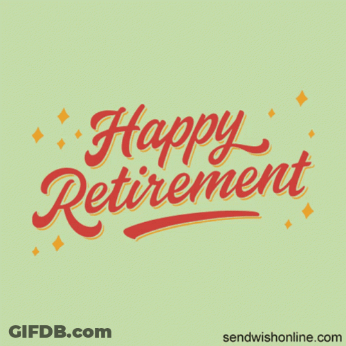 Happy Retirement Sparkling Text GIF