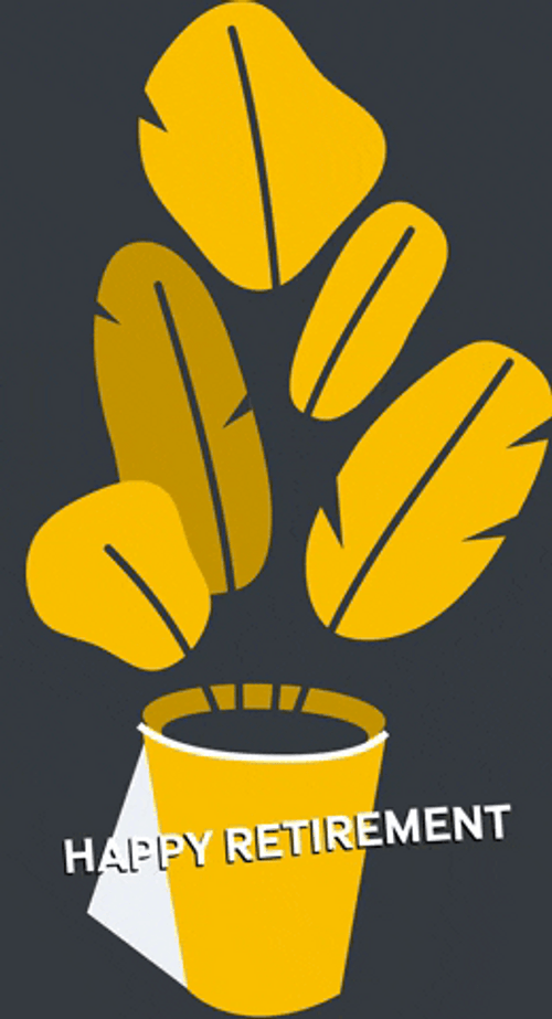 Happy Retirement Yellow Plant GIF