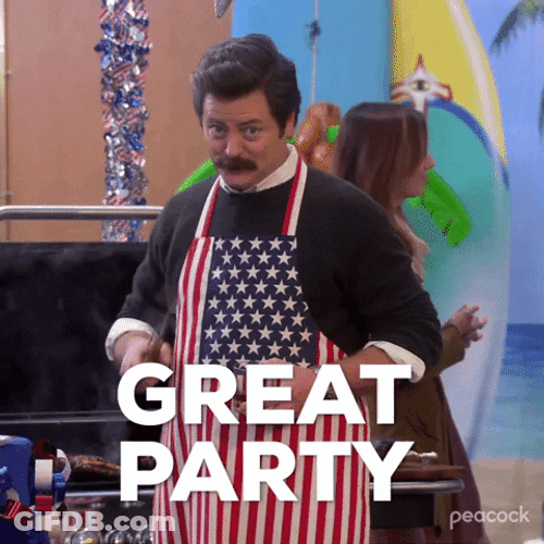 Happy Ron Swanson Great Party GIF