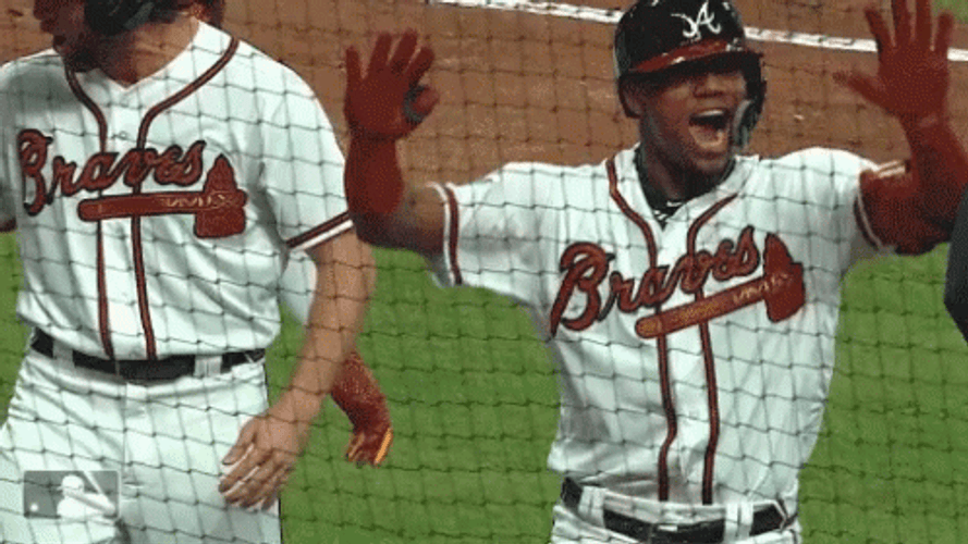 Happy Ronald Acuna Jr Double High Five GIF