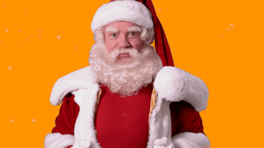 Happy Santa Turning Around GIF