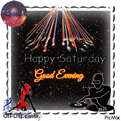 Happy Saturday Good Evening Disco Ball GIF